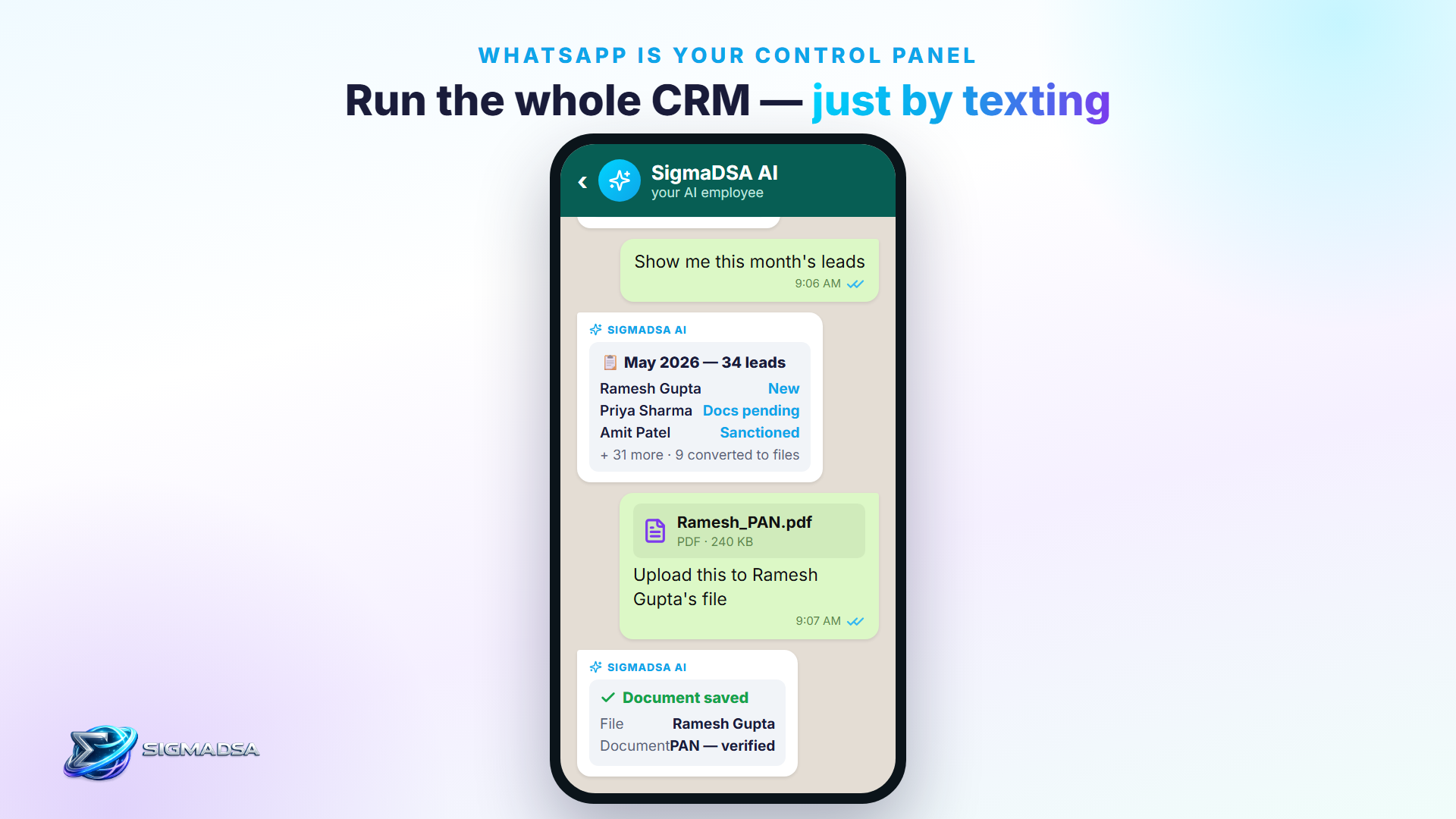 The AI employee running the CRM on WhatsApp
