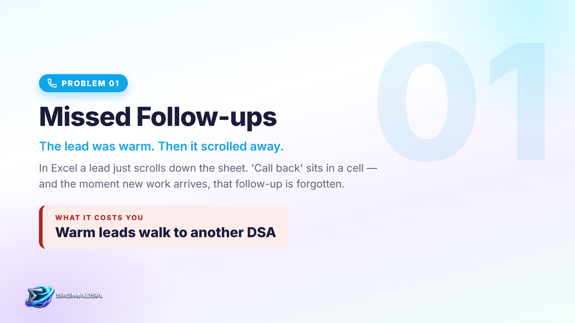 Problem 1 — Missed follow-ups