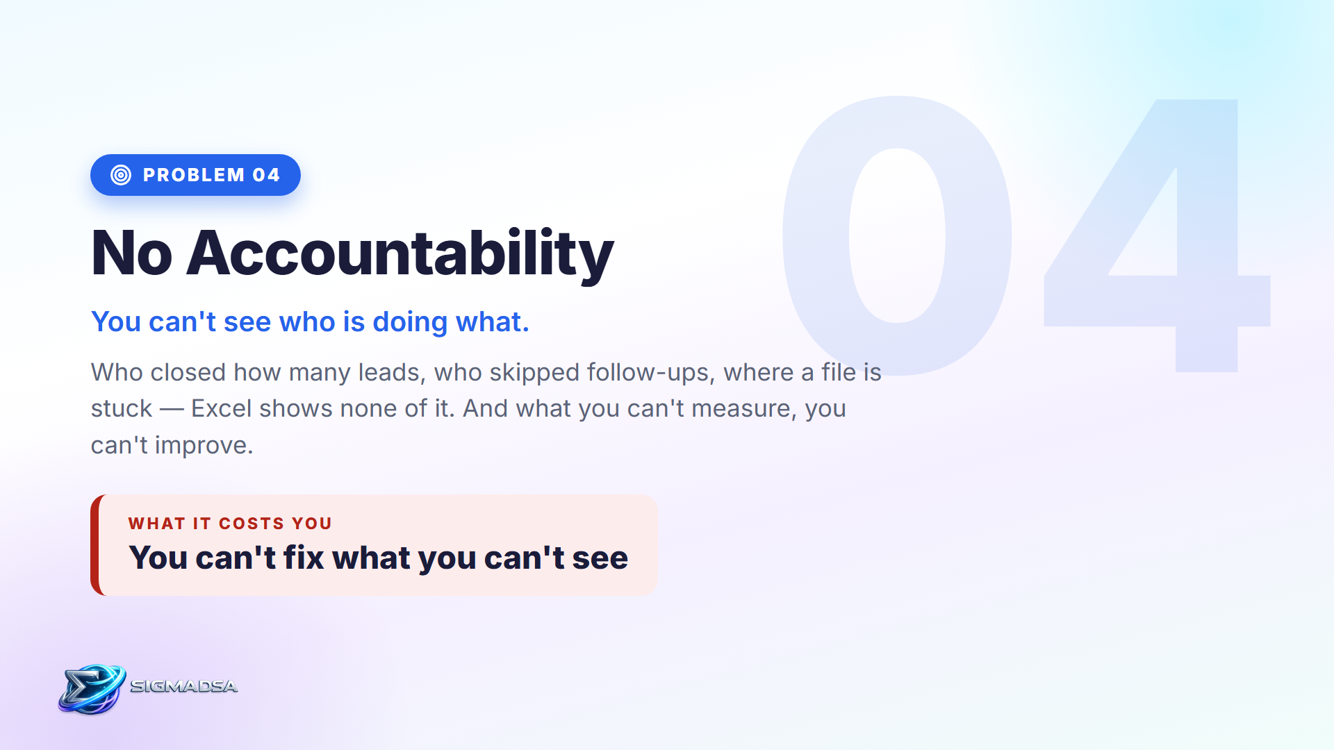 Problem 4 — No accountability